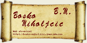 Boško Miholjčić vizit kartica